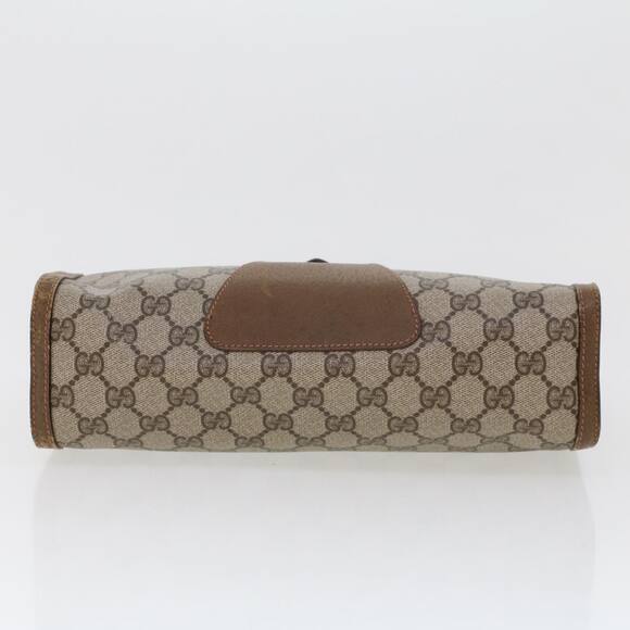 GUCCI GG Canvas Web Sherry Line Clutch Bag Beige Red Green 89.01.033 - Picture 5 of 16